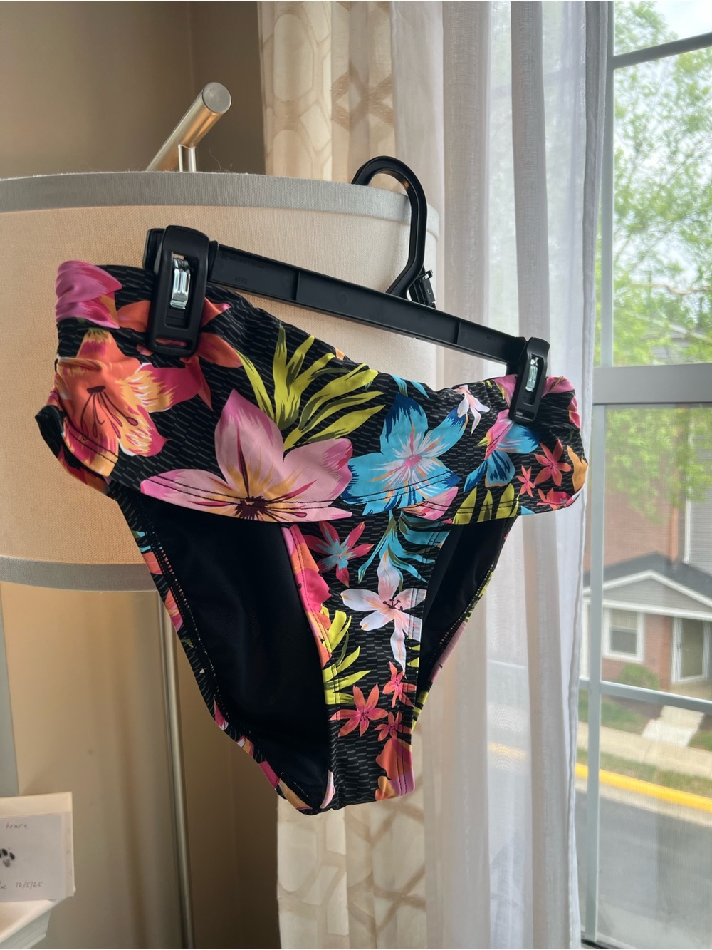 Bleu Rod Beattie Black Floral Fold-Over Bikini Bottom - Picture 3 of 7